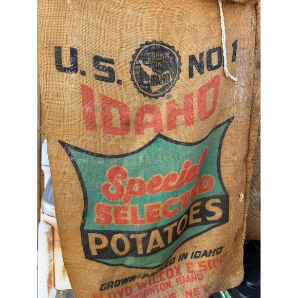 Unbranded Other - Vintage Idaho Potato Burlap Sack Brown Special Selected Potatoes Farmhouse Decor